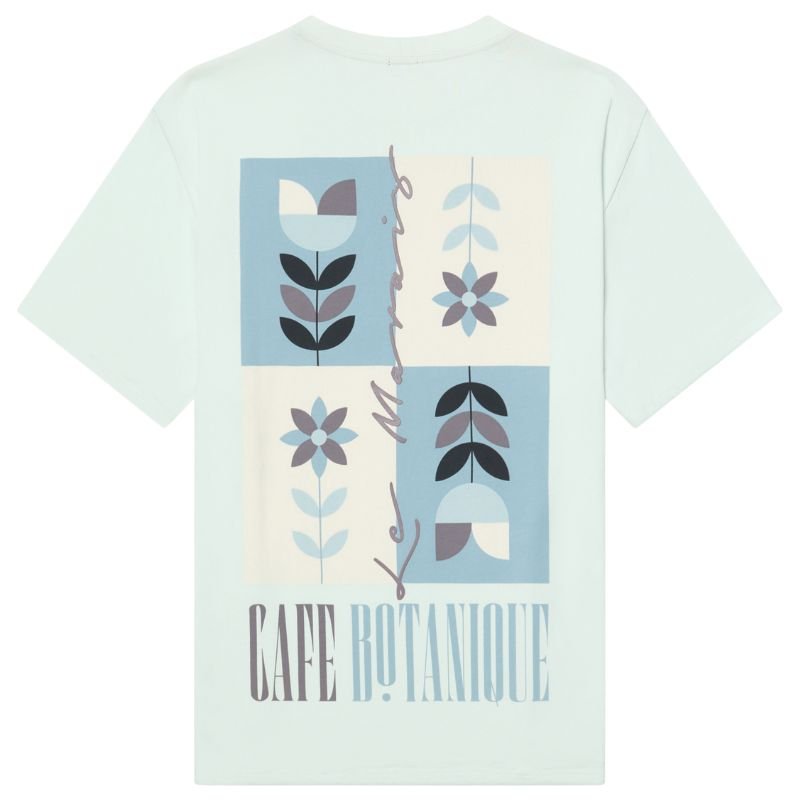 Lichtblauw backprint t-shirt Botanique - Capuchon Fashion