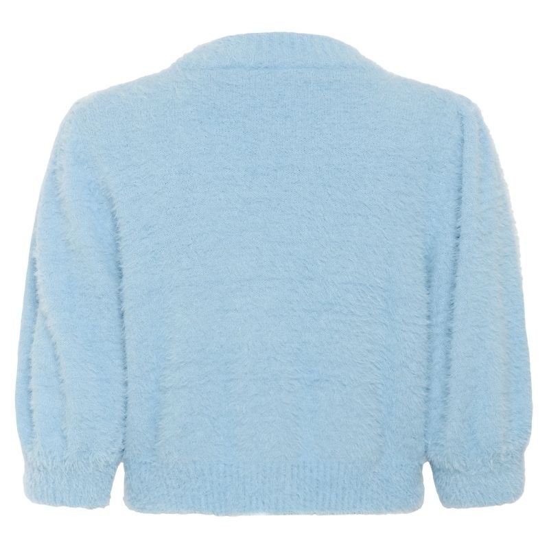 Lichtblauw fluffy cropped vest Banni - Capuchon Fashion