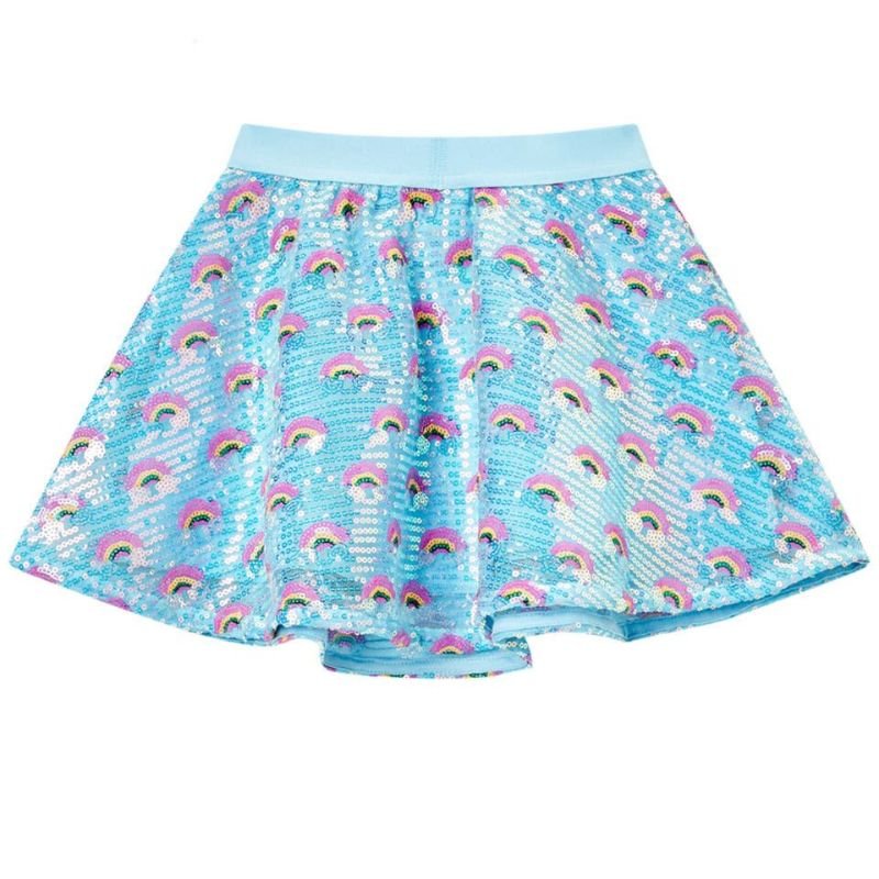 Lichtblauw geprinte rok Becca - Capuchon Fashion