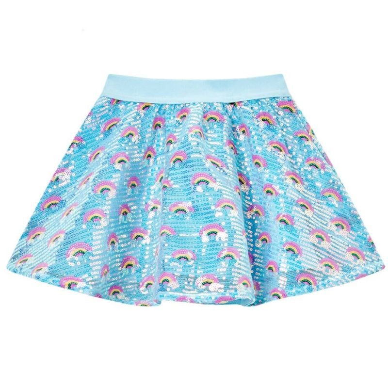 Lichtblauw geprinte rok Becca - Capuchon Fashion