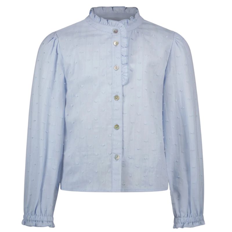 Lichtblauwe geweven blouse Cleo - Capuchon Fashion