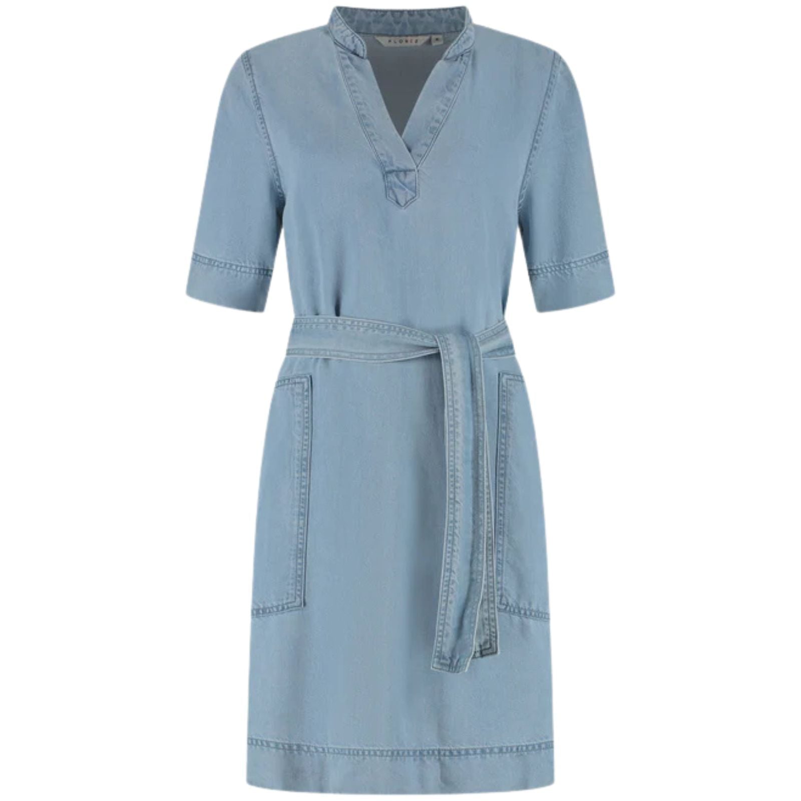 Lichtblauwe tencel jurk Kayley - Capuchon Fashion