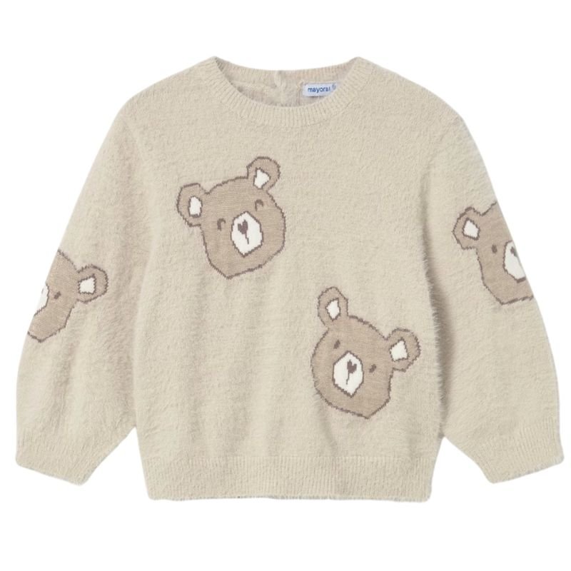 Lichtbruin geprinte beren jumper - Capuchon Fashion