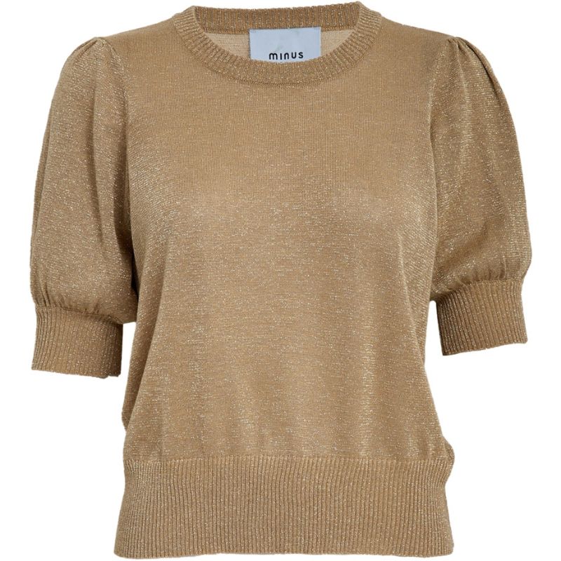 Lichtbruine metallic pullover Liva Puff - Capuchon Fashion