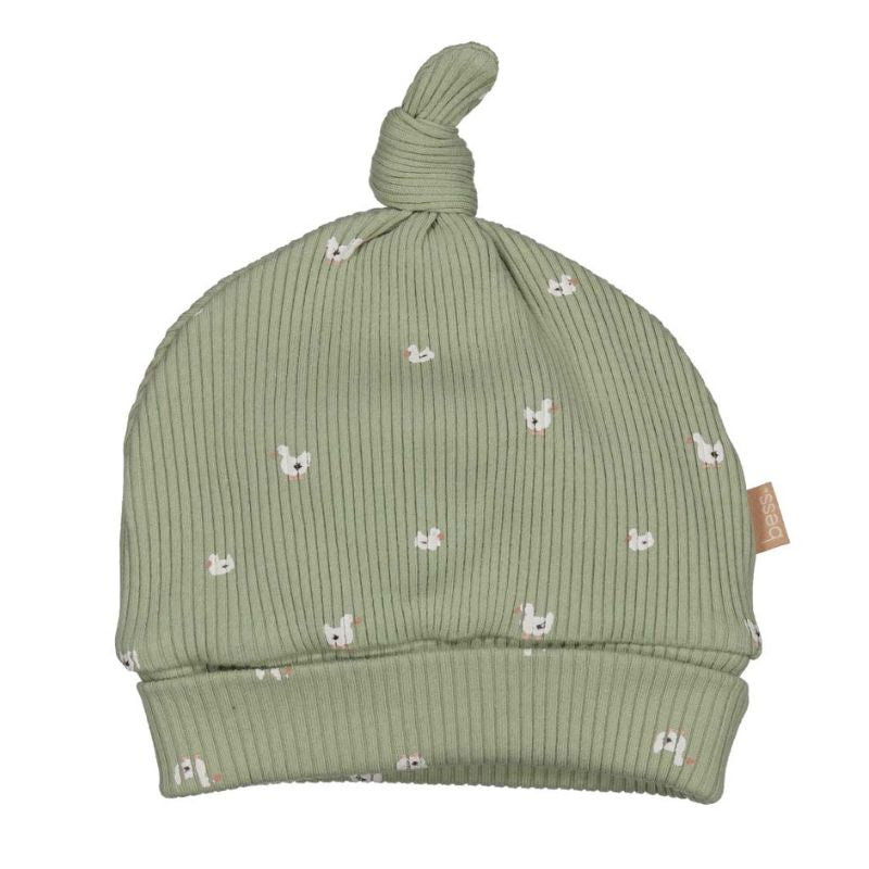 Lichtgroen geprinte muts Goose - Capuchon Fashion