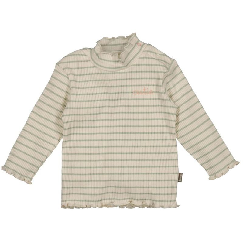 Lichtgroen gestreept shirt Rib - Capuchon Fashion