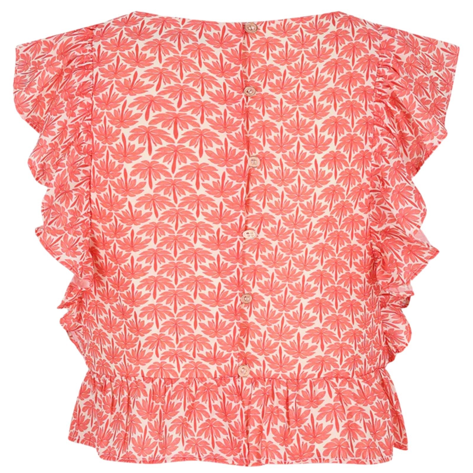Lichtoranje lotus print blouse Timra - Capuchon Fashion
