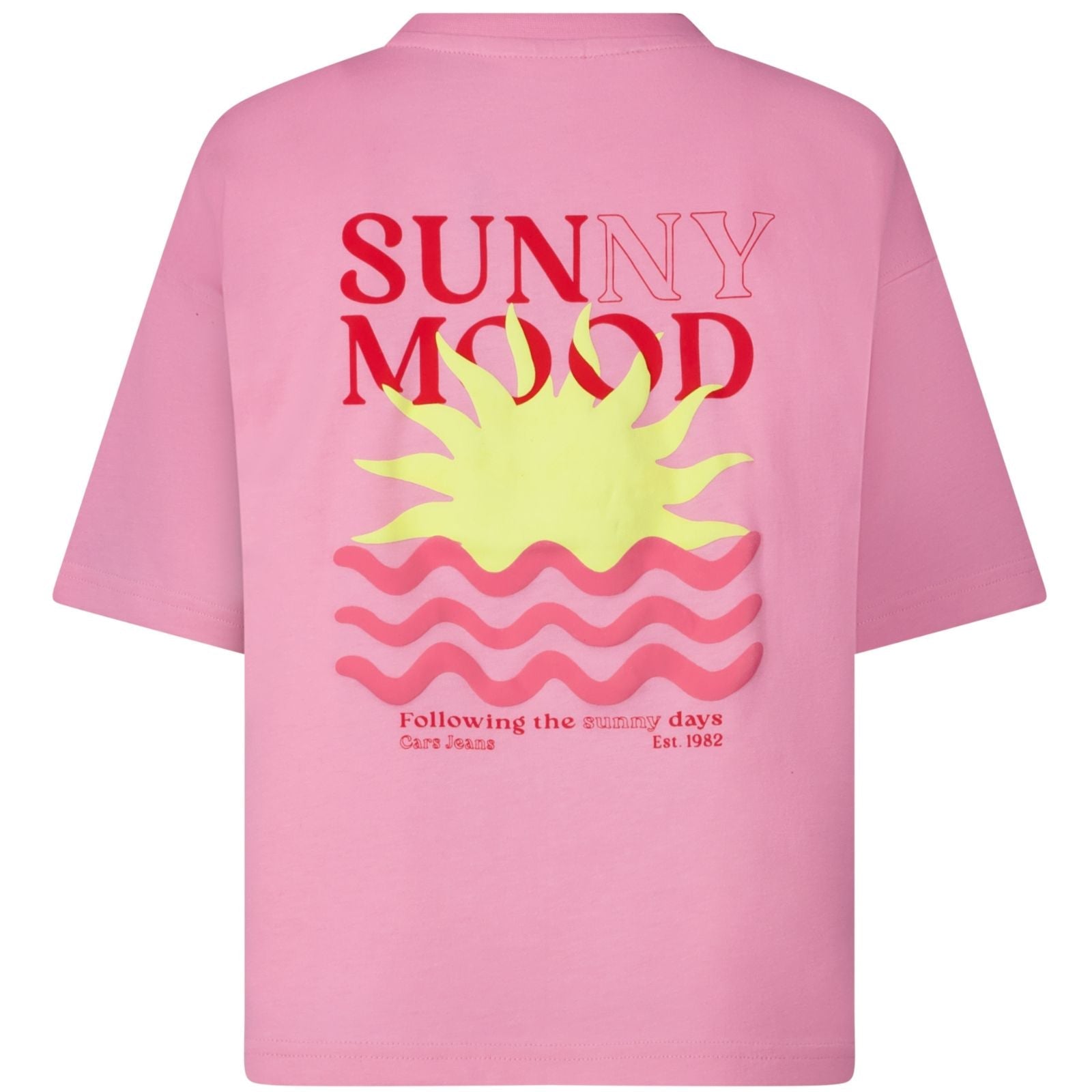 Lichtroze backprint t-shirt Teddy - Capuchon Fashion