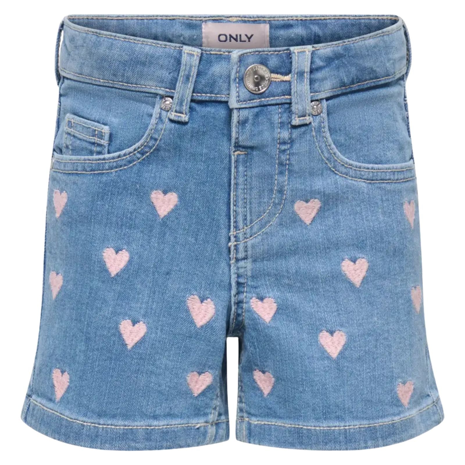 Light Blue Denim regular fit short Juicy Heart - Capuchon Fashion