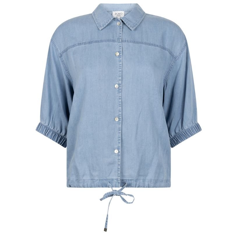 Light Denim tencel chambray blouse Maaike - Capuchon Fashion
