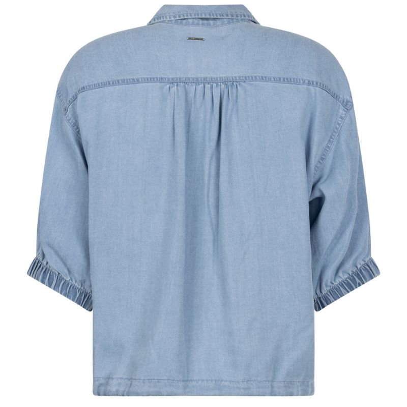 Light Denim tencel chambray blouse Maaike - Capuchon Fashion