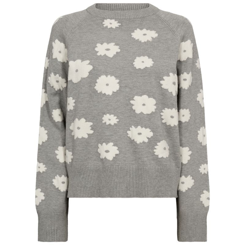 Light Grey met offwhite jacquard pullover Alpi - Capuchon Fashion