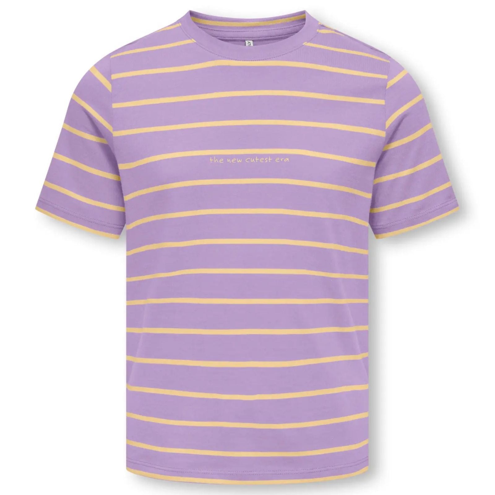 Lila met geel gestreept t-shirt Helle - Capuchon Fashion