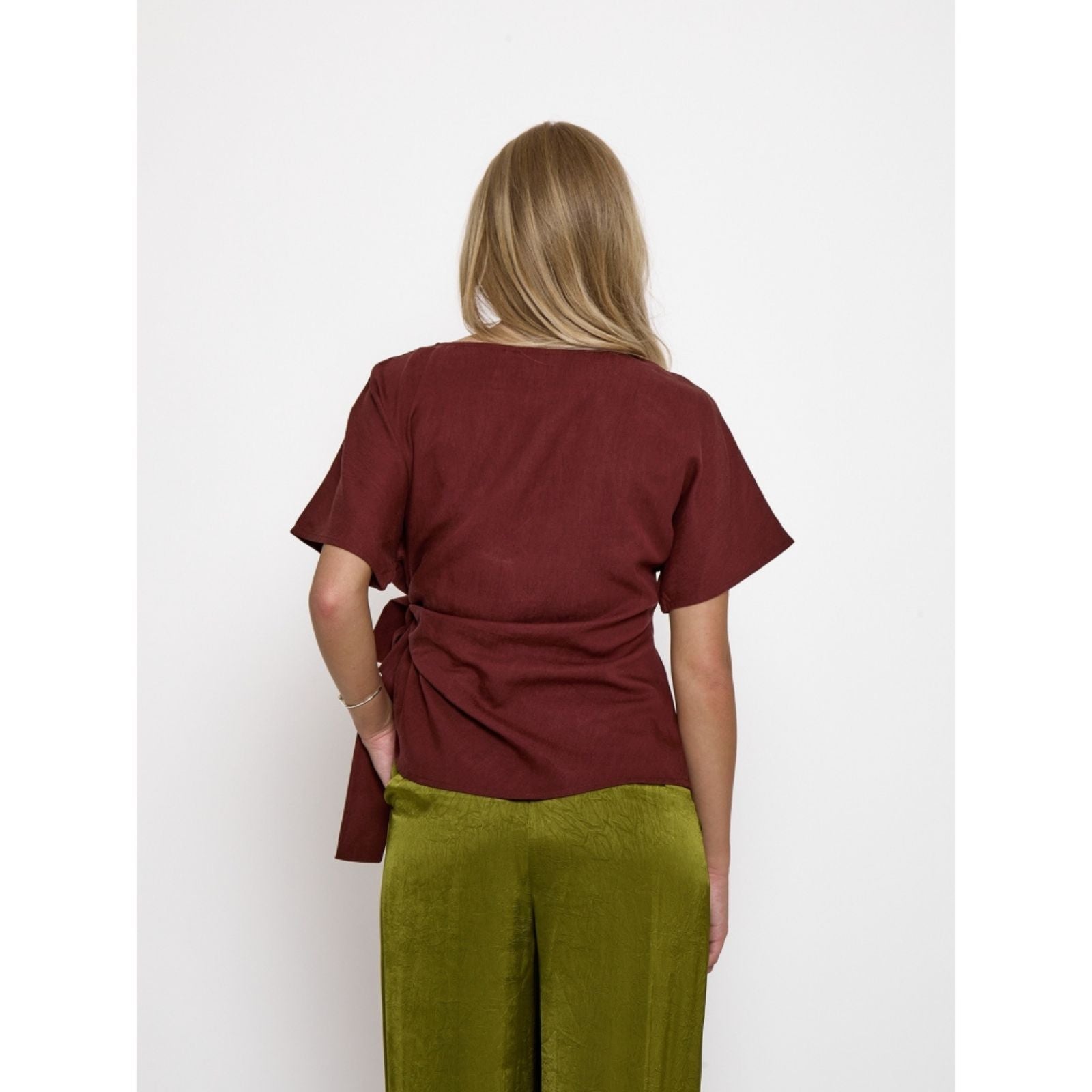 Maroon Red lyocell blouse Rebecca - Capuchon Fashion