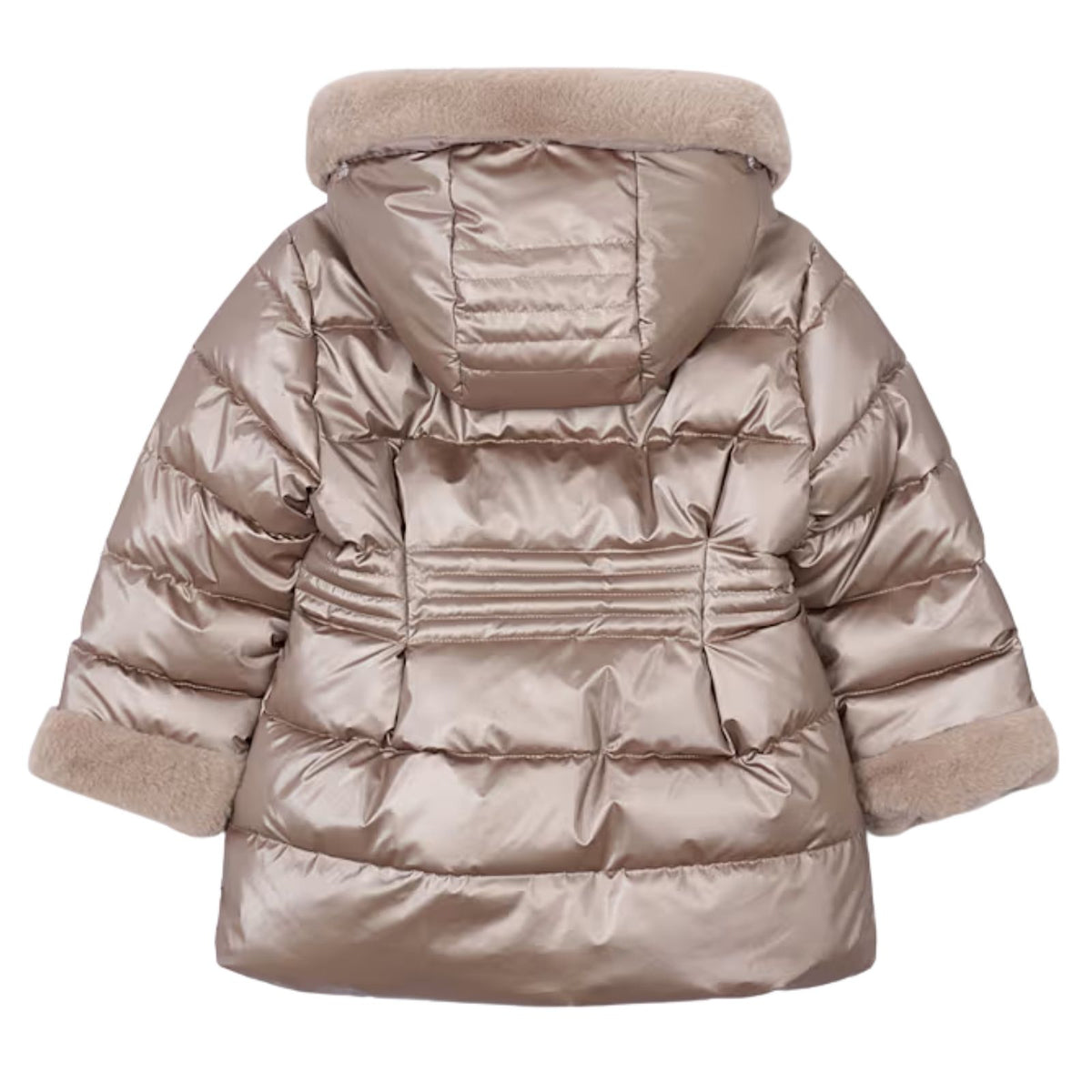 Bruine metallic faux fur puffer jacket 4.422