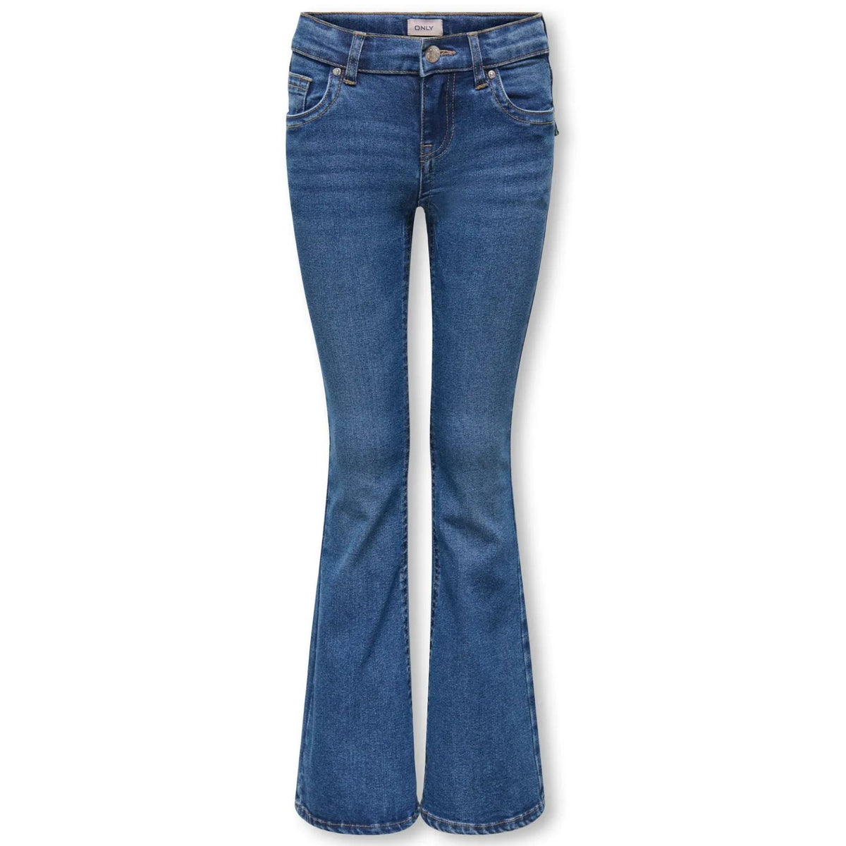 Medium Blue Denim low back flared jeans Phoebe - Capuchon Fashion