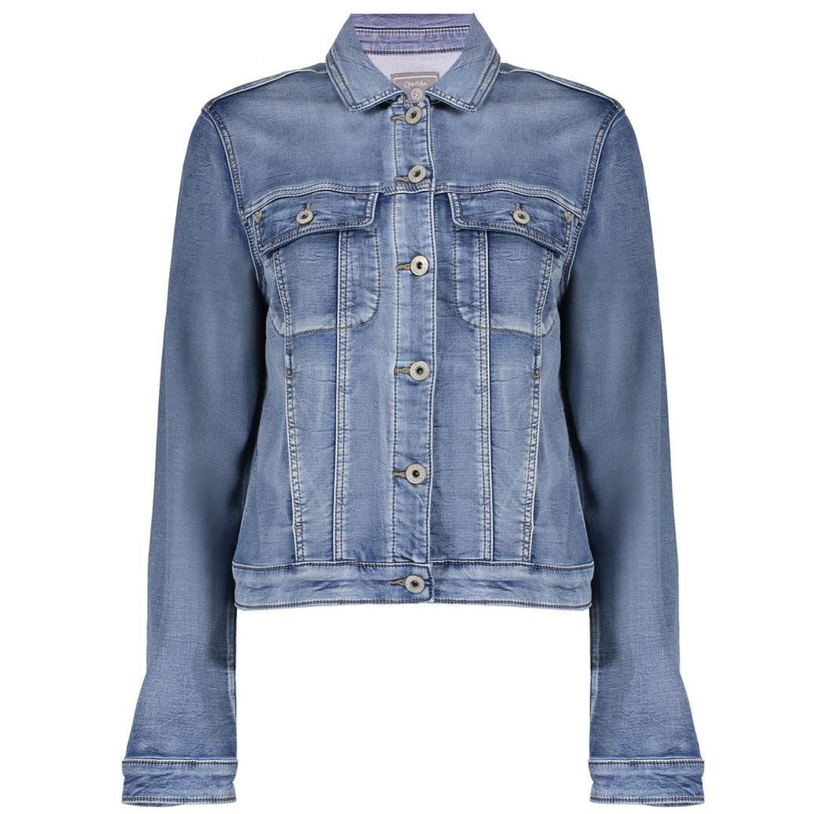 Mid Blue Denim jeans jacket Sabine - Capuchon Fashion