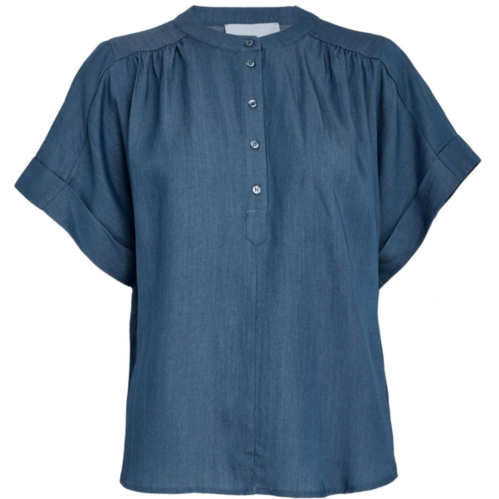 Mid Blue Denim lyocell blouse Mirja - Capuchon Fashion