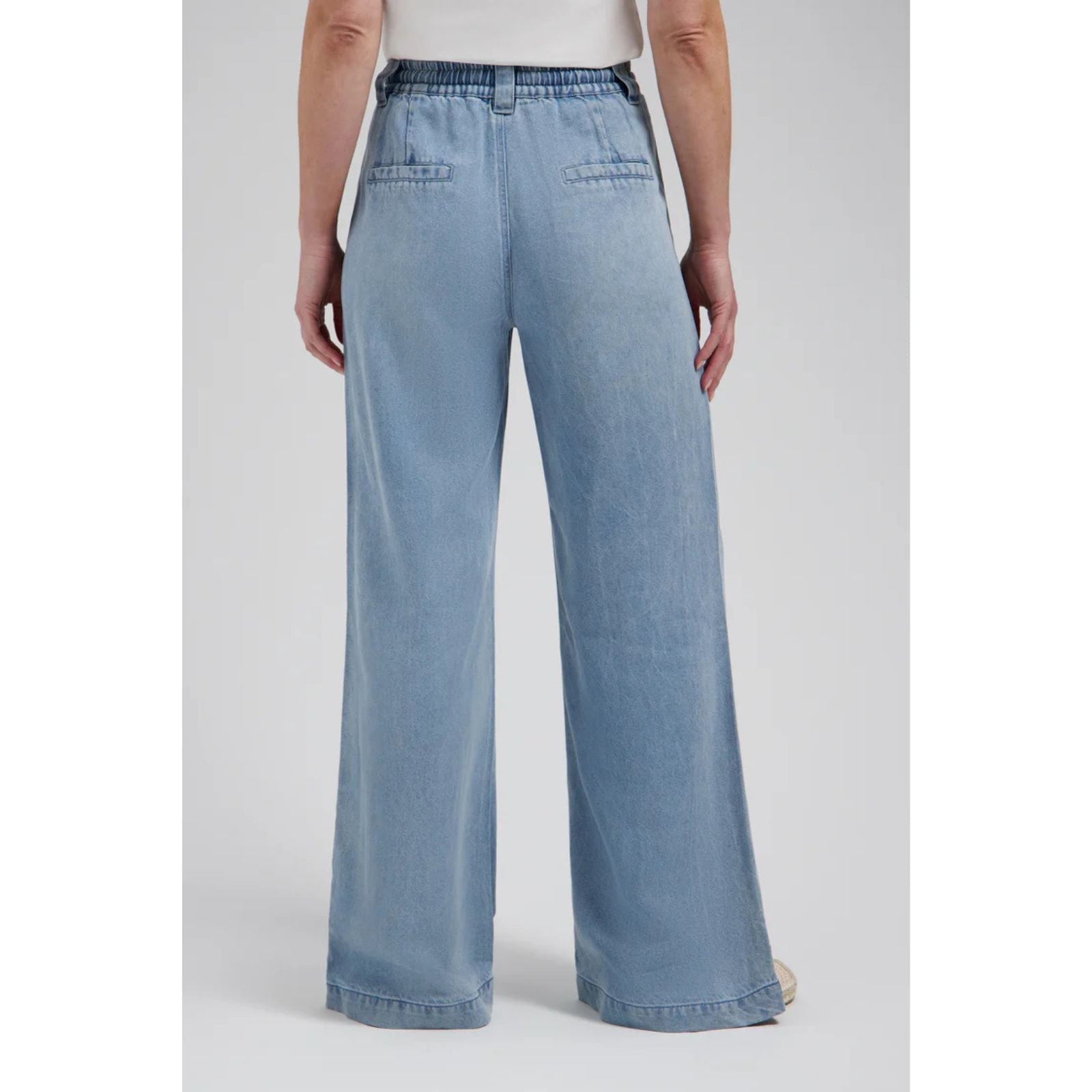 Mid Blue Denim wide leg jeans Sarah - Capuchon Fashion
