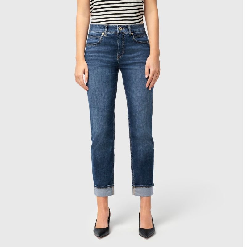 Mid Blue Used jeans Sue Relax - Capuchon Fashion
