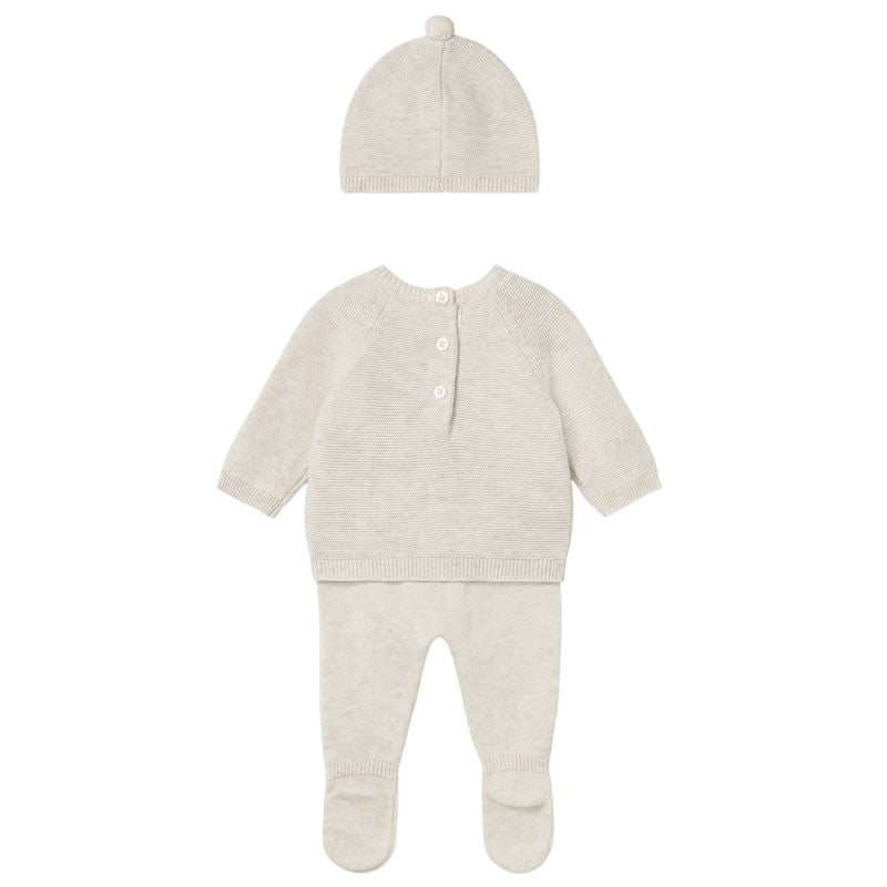 Milk heather leg warmer & hat set - Capuchon Fashion