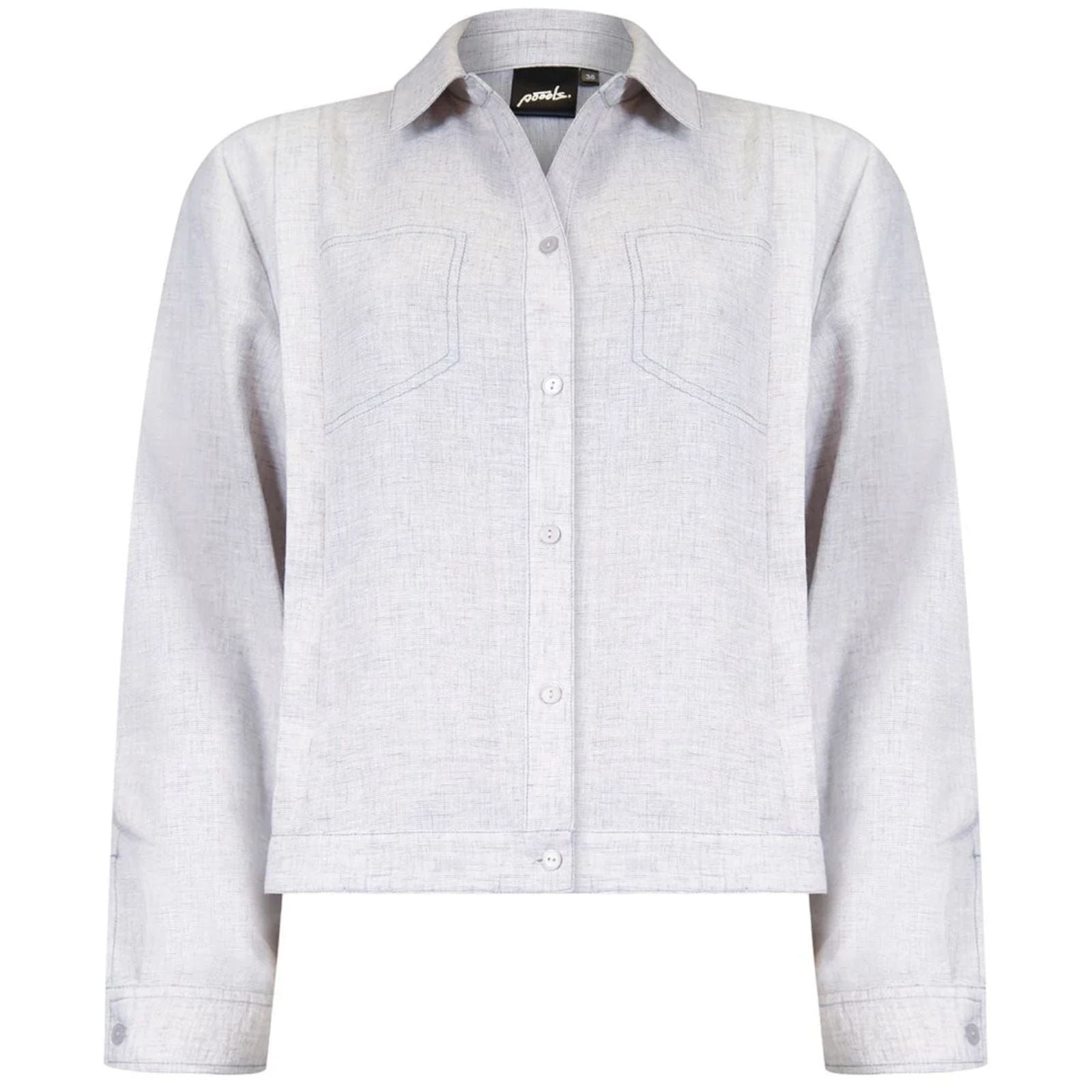 Mineral Grey stitching blouse 613194 - Capuchon Fashion