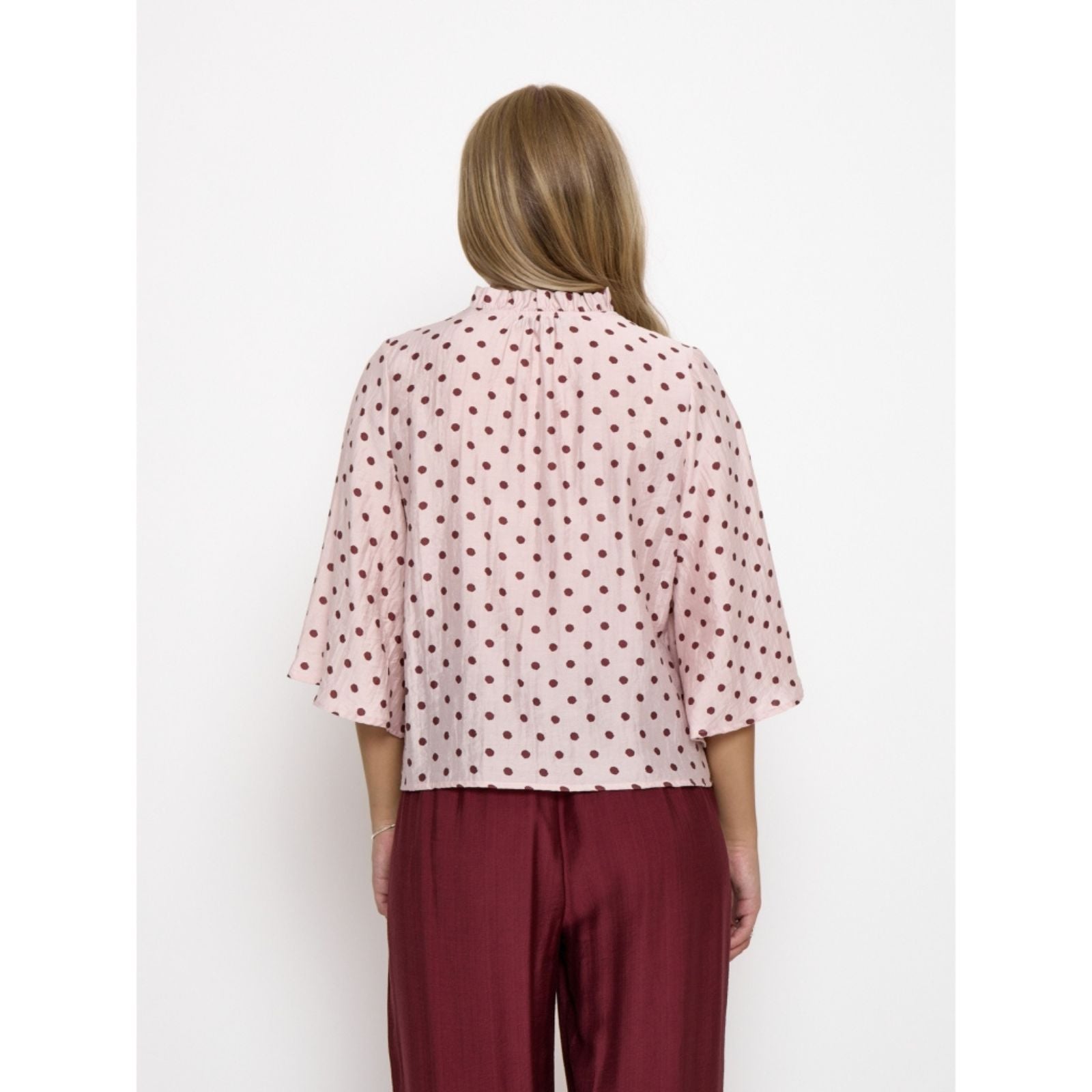 Cherry Blossom dot v-hals blouse Viviana