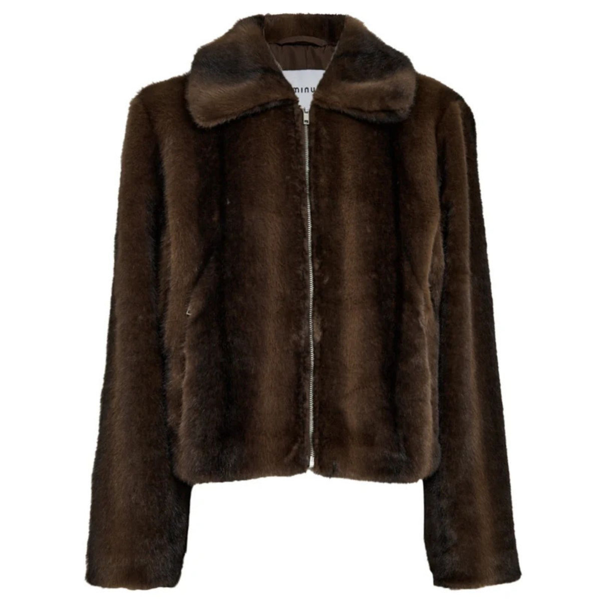 Chicory Coffee faux fur jacket Panoma