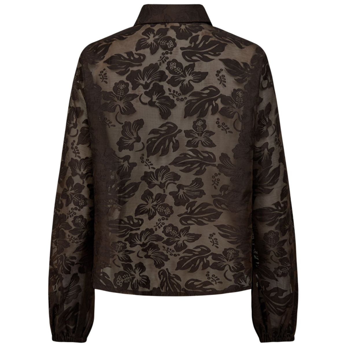 Mole bruine jacquard blouse Simme - Capuchon Fashion
