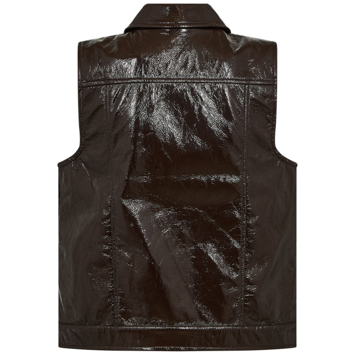Mole glossy faux leather waistcoat Trine - Capuchon Fashion
