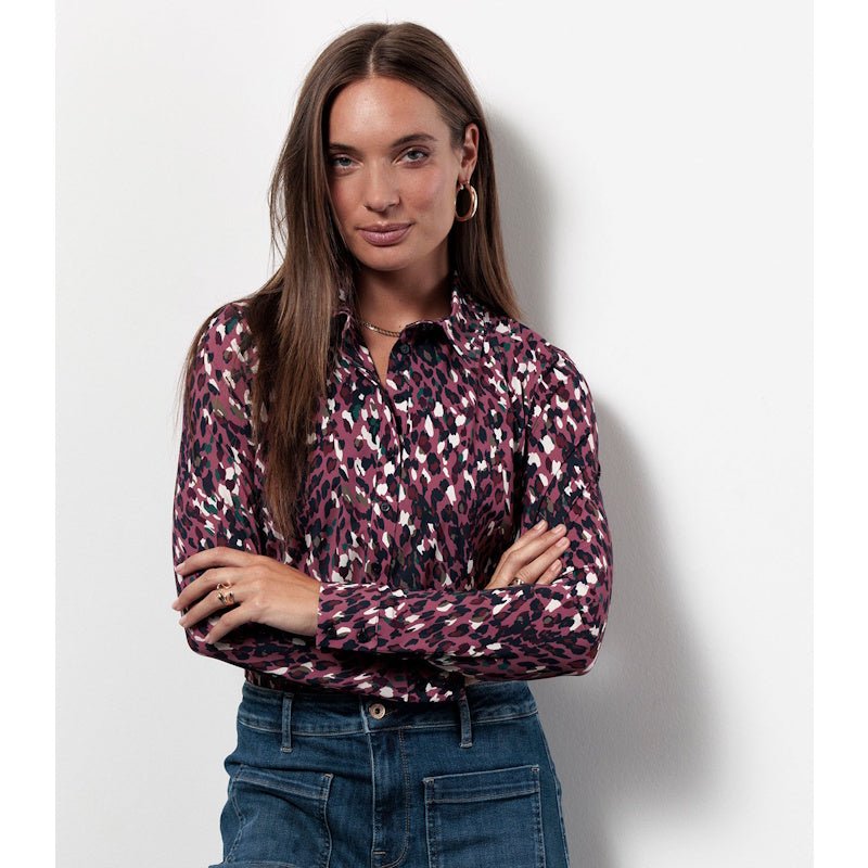 Multi Color geprinte blouse Poppy leopard - Capuchon Fashion