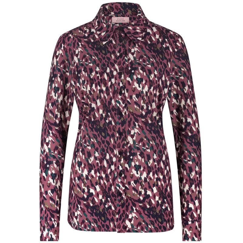 Multi Color geprinte blouse Poppy leopard - Capuchon Fashion