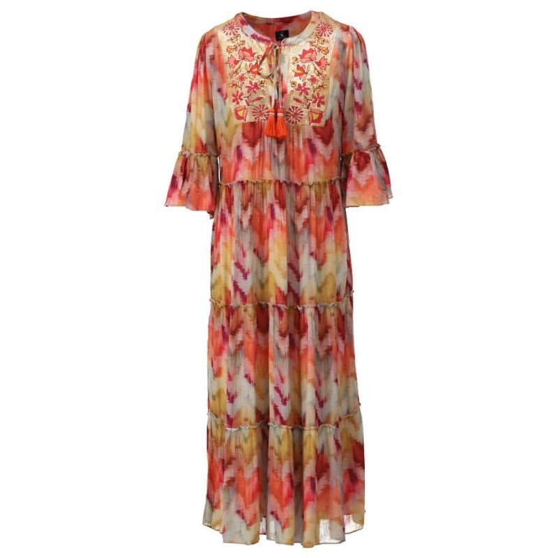 Multicolor geprinte boho jurk A506 - Capuchon Fashion