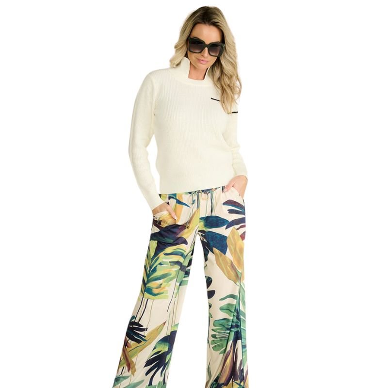 Multicolor geprinte broek A322 - Capuchon Fashion
