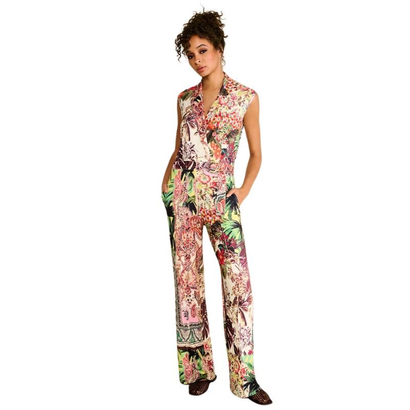 Multicolor geprinte jumpsuit A332 - Capuchon Fashion