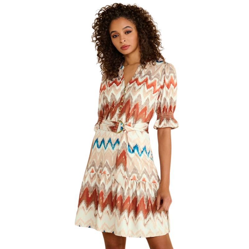Multicolor geprinte jurk A122 - Capuchon Fashion