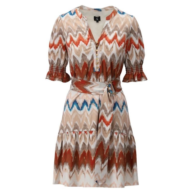 Multicolor geprinte jurk A122 - Capuchon Fashion