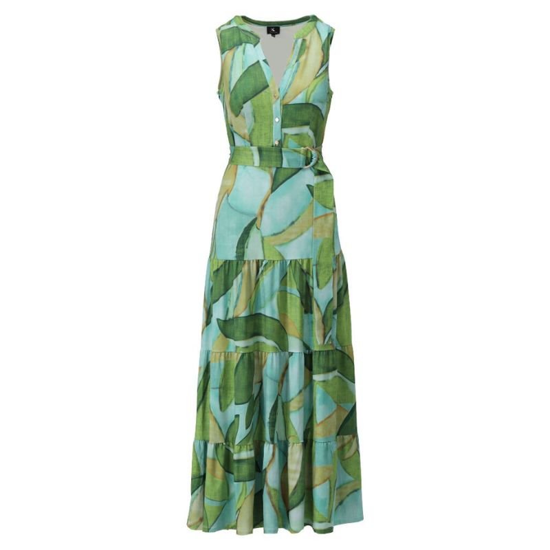 Multicolor geprinte maxi jurk A314 - Capuchon Fashion