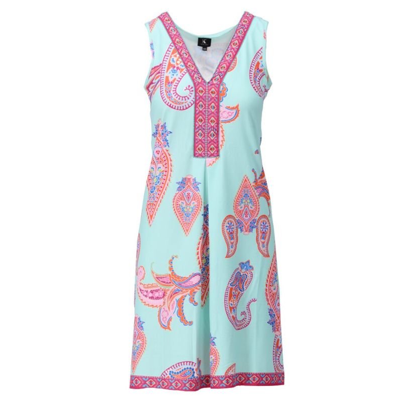 Multicolor geprinte mouwloze jurk A405 - Capuchon Fashion