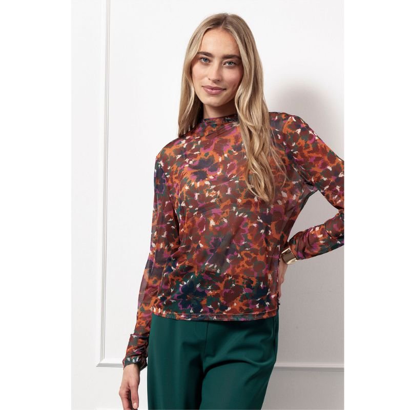 Multicolor top Francie mesh flower - Capuchon Fashion