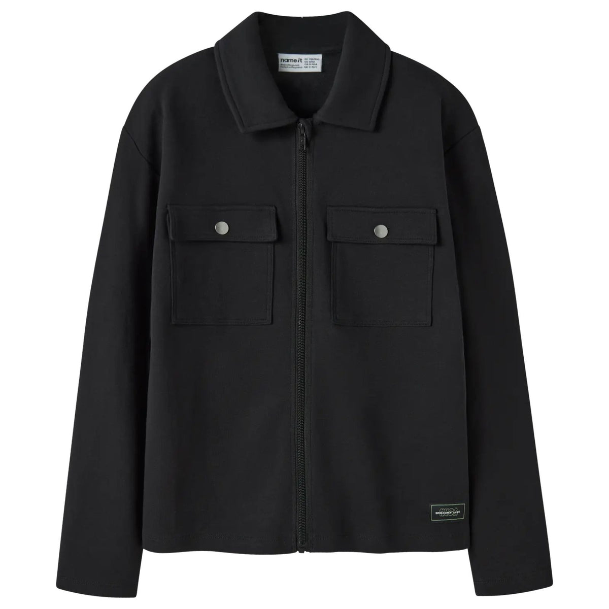 Zwart regular fit overshirt Niall