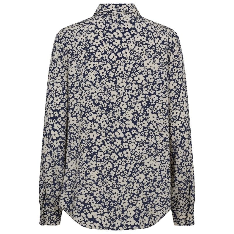 Navy Blazer met moonbeam geprint shirt Adney - Capuchon Fashion
