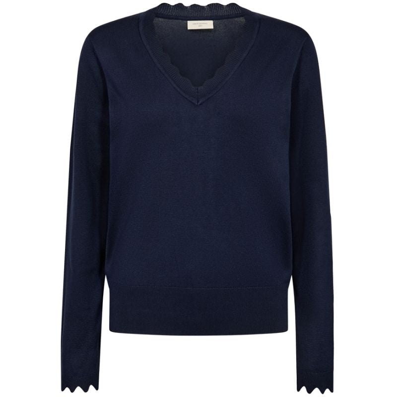 Navy Blazer scallop pullover Katie - Capuchon Fashion