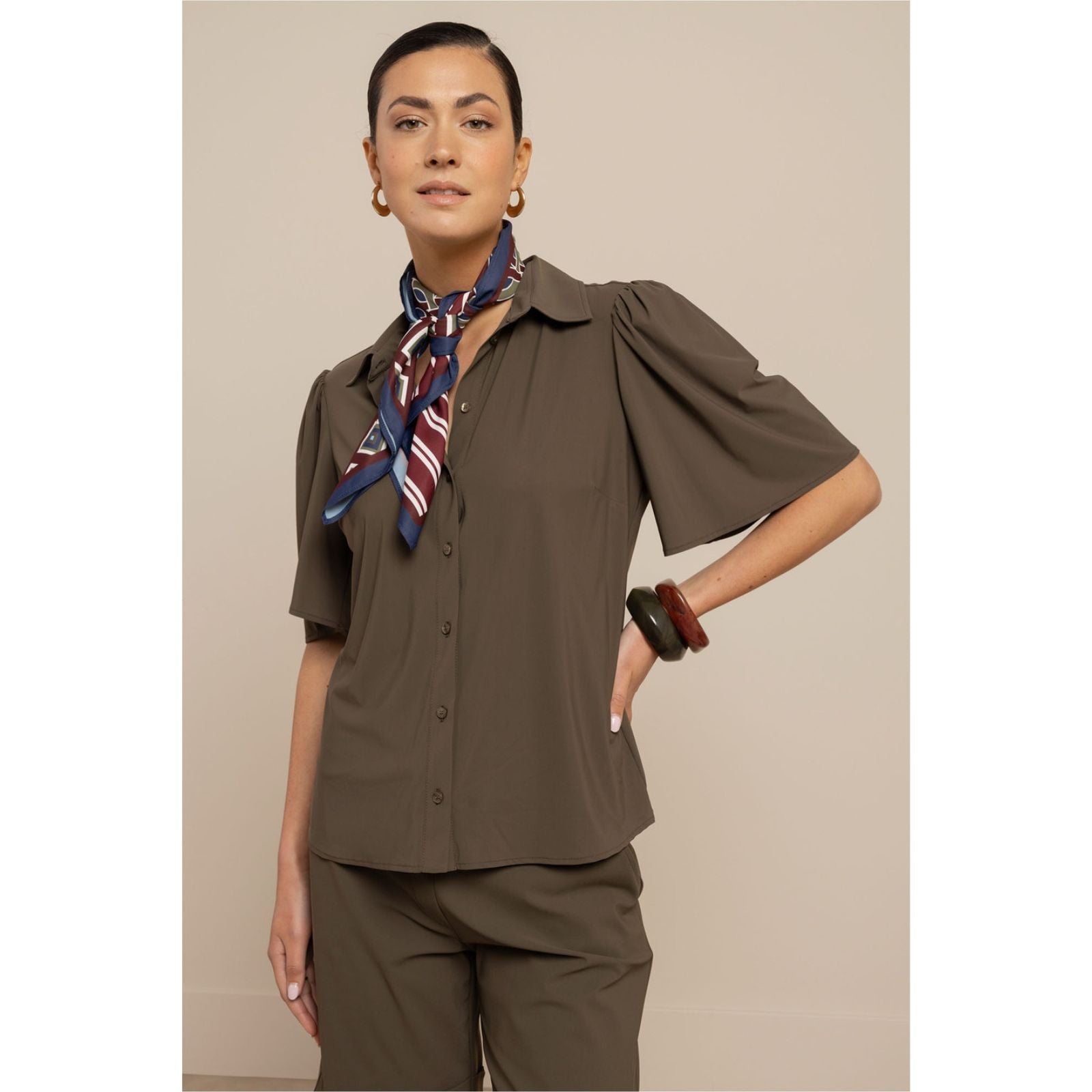 New Army travel blouse Poppy butterfly - Capuchon Fashion