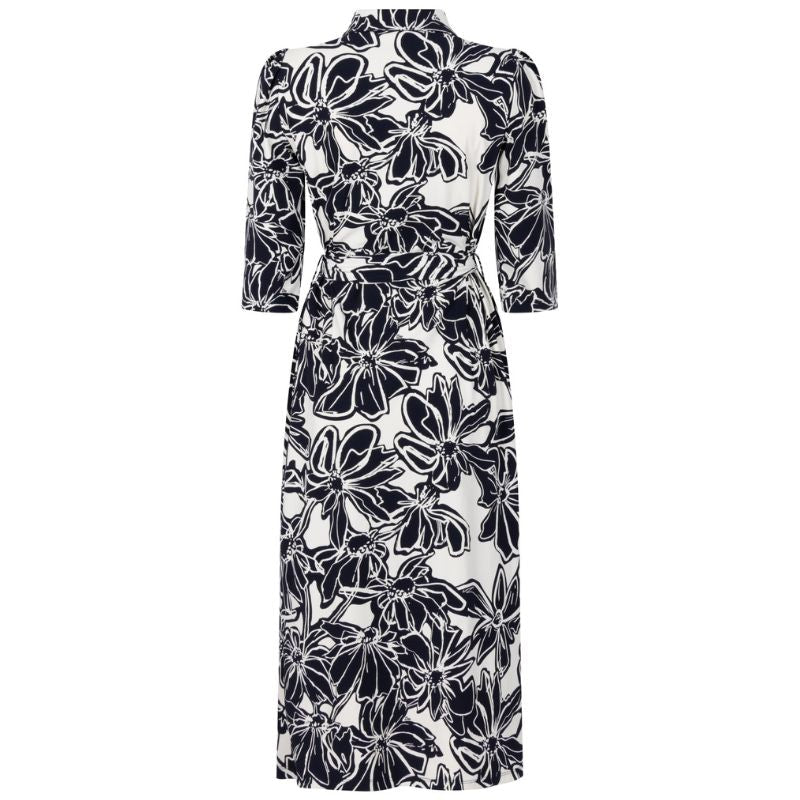 Night Blue geprinte travel jurk Philippa - Capuchon Fashion