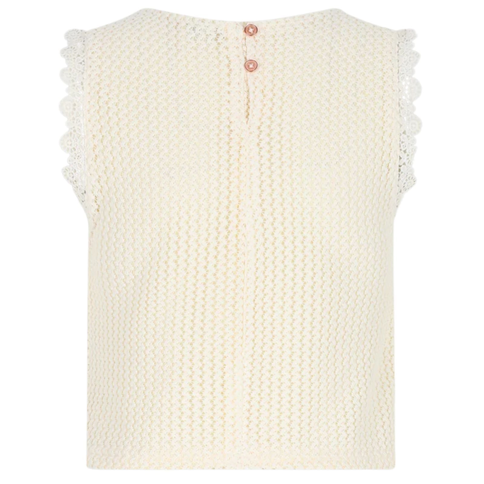 Offwhite crochet knit singlet Kia - Capuchon Fashion