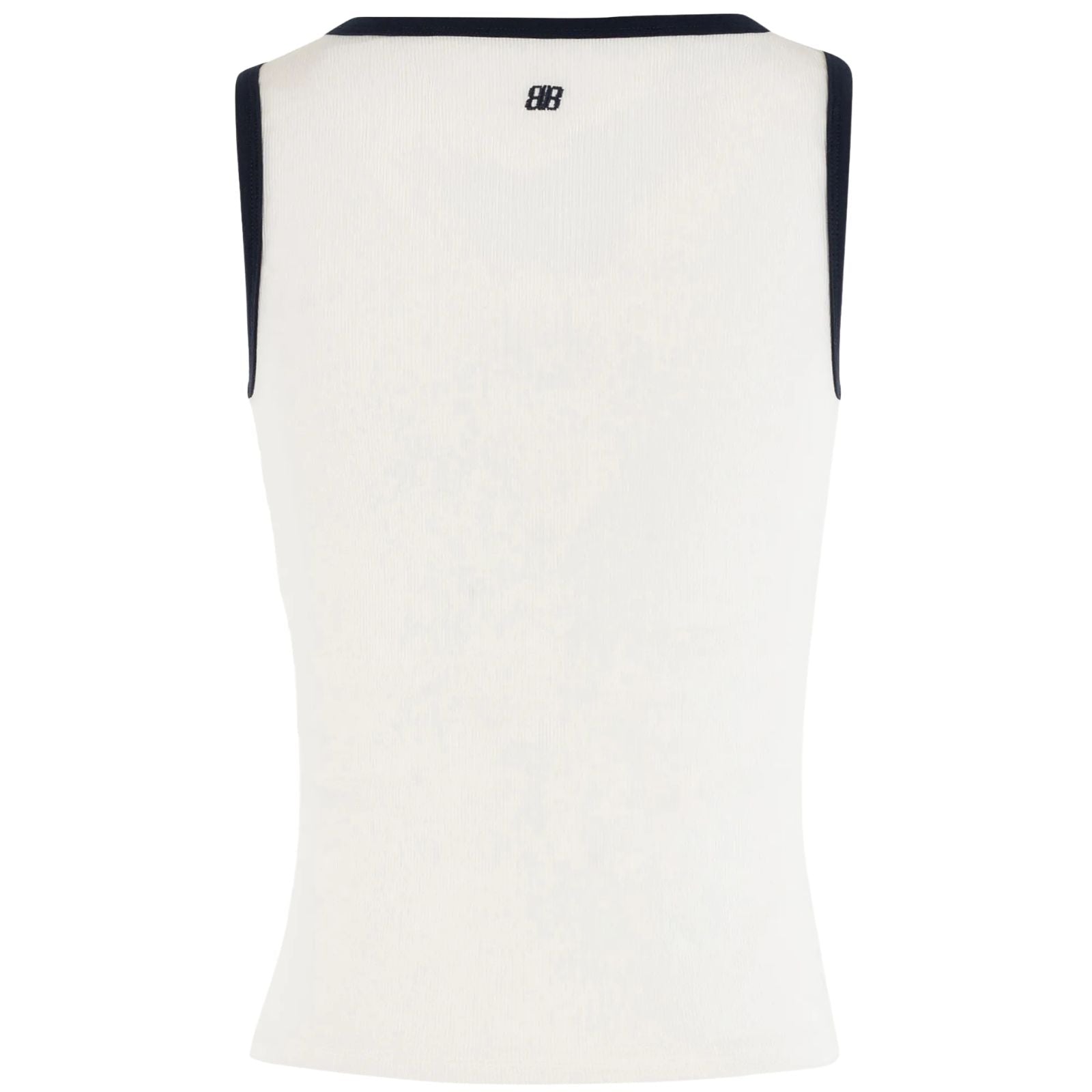 Offwhite Dessin v - hals top Ribby - Capuchon Fashion