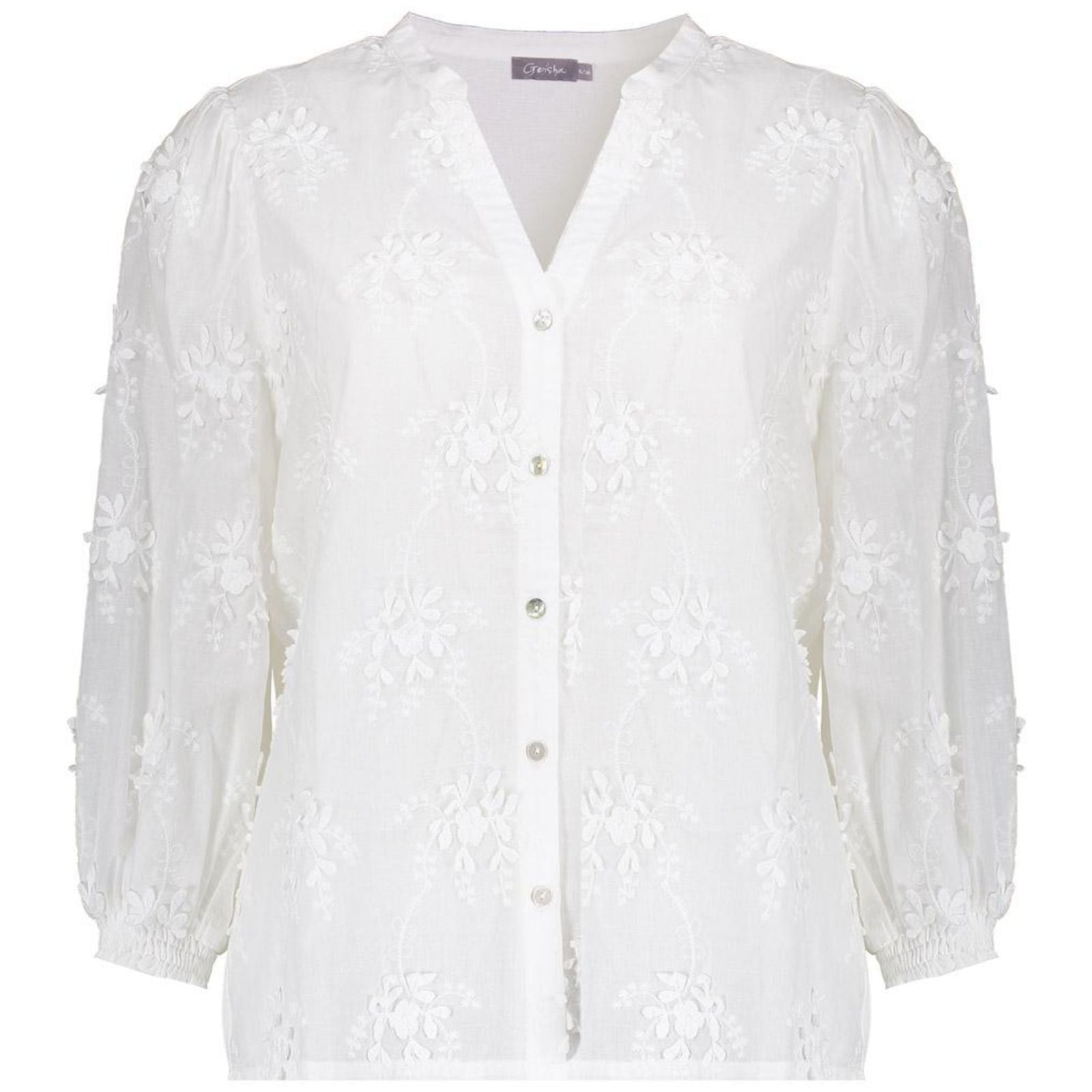 Offwhite embroidery blouse 63230 - Capuchon Fashion