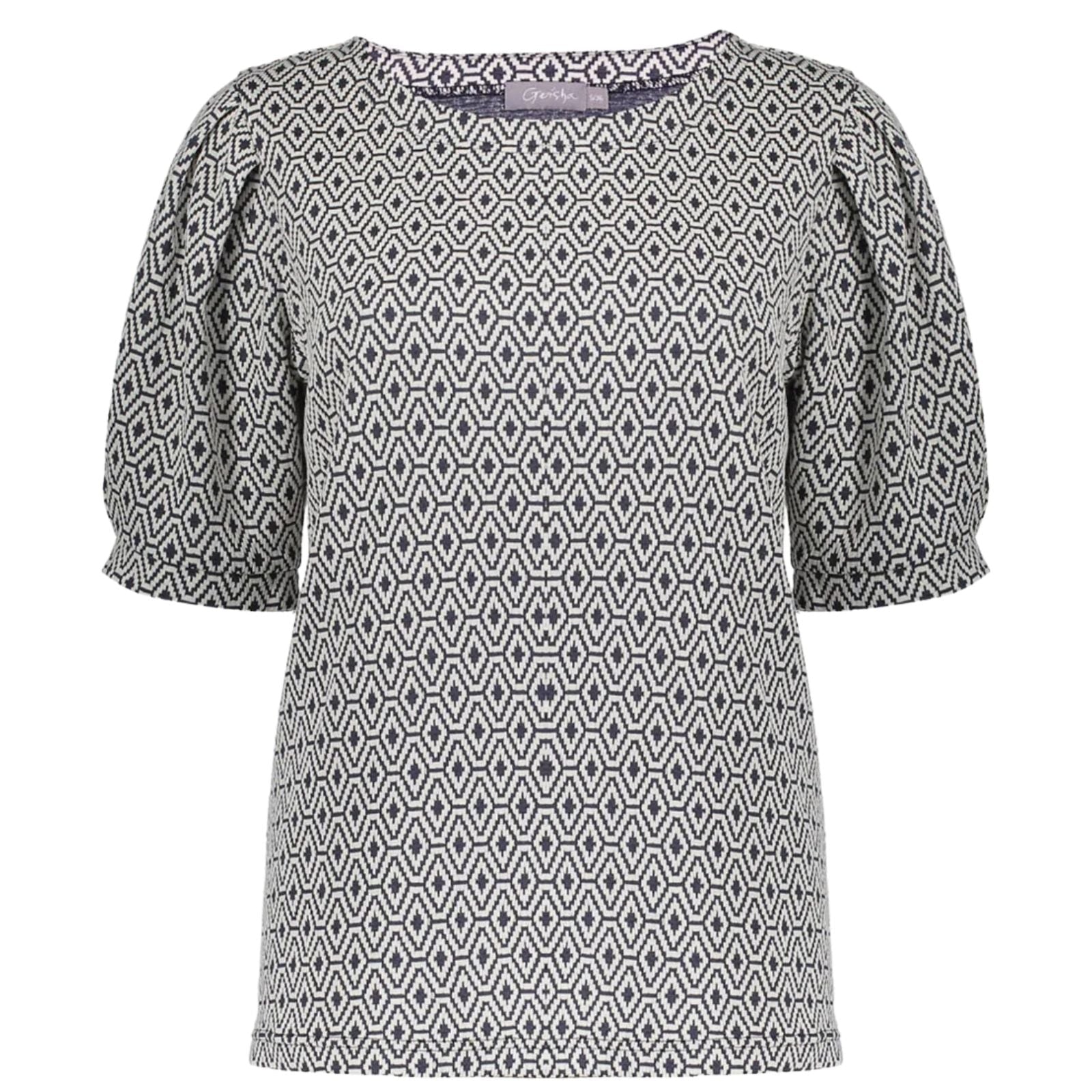 Offwhite geprinte top jacquard 62056 - Capuchon Fashion