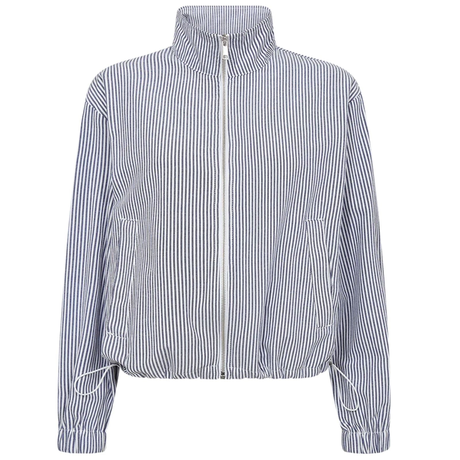Offwhite met navy blazer gestreepte jacket Karo - Capuchon Fashion